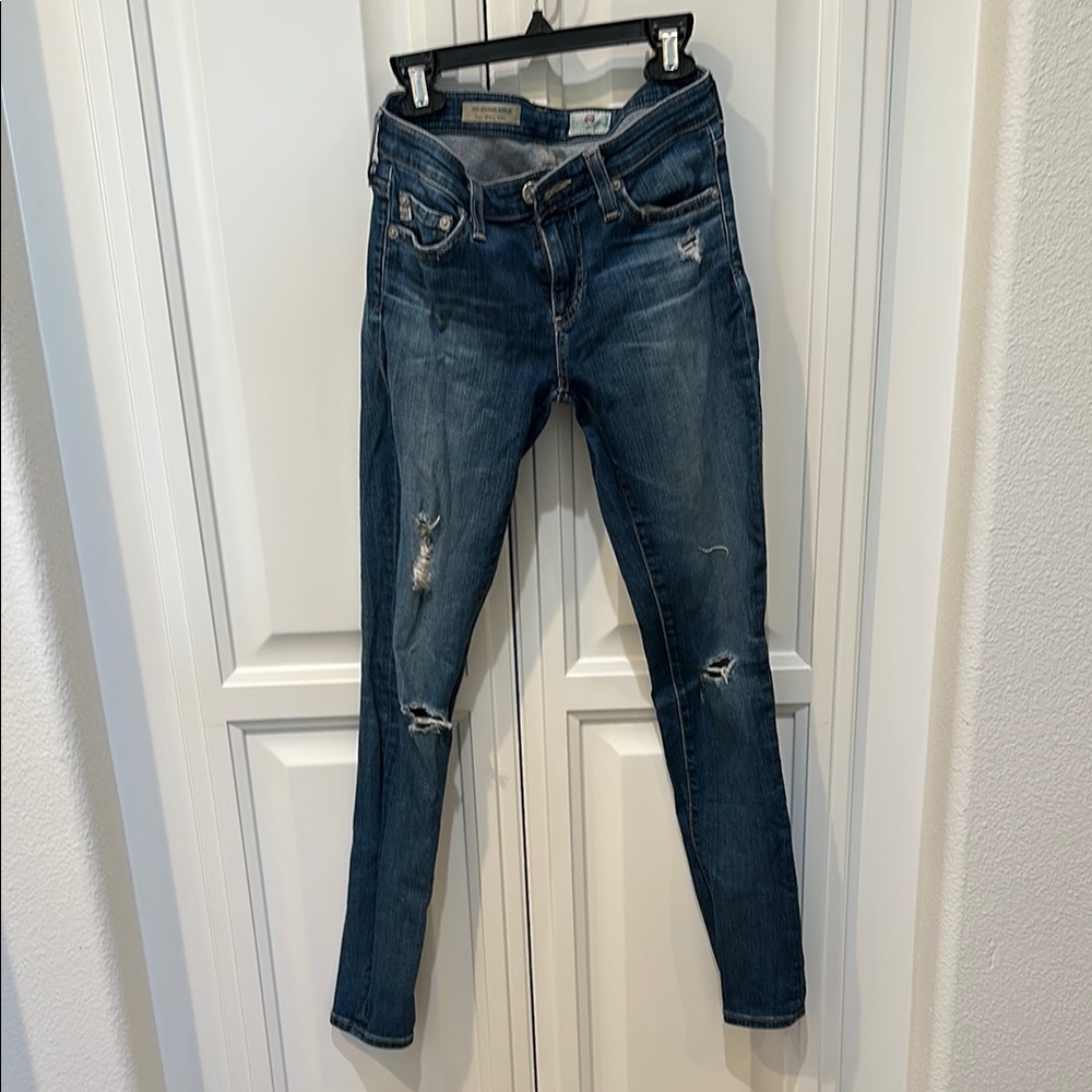 Women's Blue Distressed Jeans